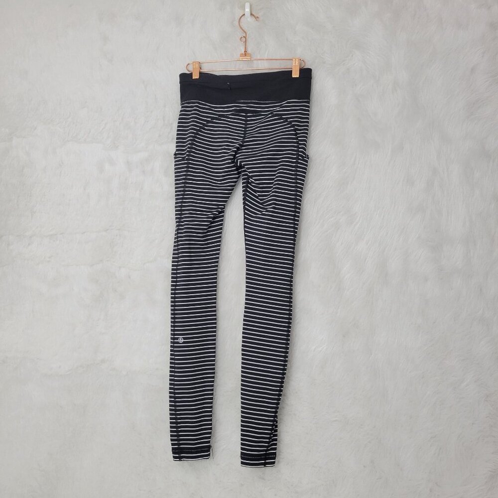 Lululemon Speed Tight Ii Parallel Stripe Black Wh… - image 3